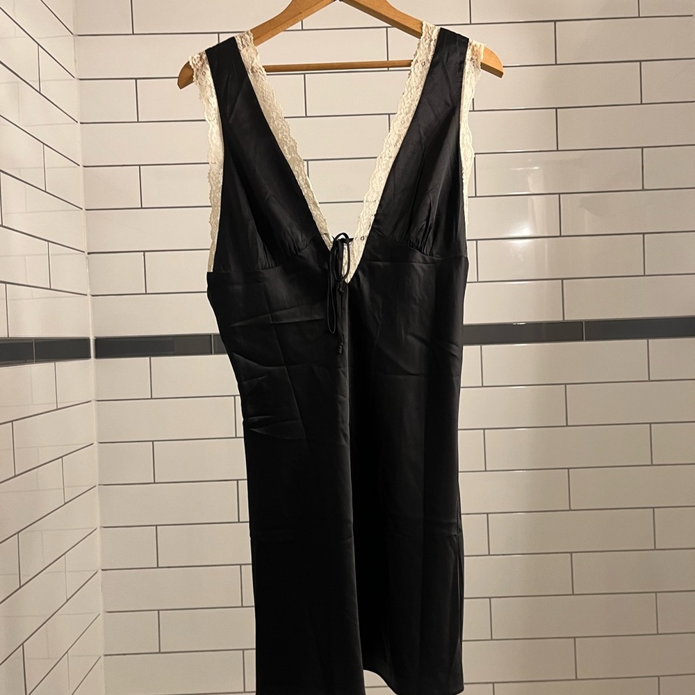 Simons Black Dress with Lace Detail